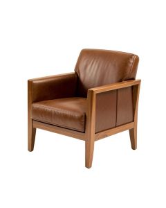 Soleil 26 '' Wide Top Grain Leather Side Chair (synthetic illustration; no displayed measurements)