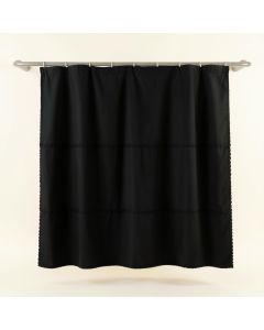 Sage Dale Shower Curtain Hanging Flat From A Plain Rod - Black (synthetic illustration; no displayed measurements)