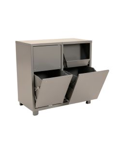 Laurel Bridge Freestanding Pull-Out Hamper Cabinet - Gray (synthetic illustration; no displayed measurements)