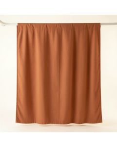 Olive Crossing Shower Curtain Hanging Flat From A Plain Rod - Terracotta (synthetic illustration; no displayed measurements)