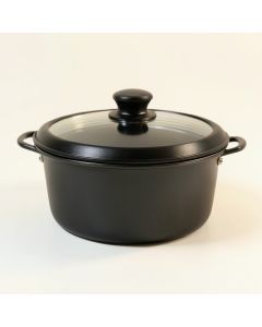 Amercook 11.02 Fl.Oz Aluminum Round Low Casserole Pan With Lid (synthetic illustration; no displayed measurements)