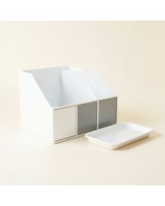 Dawn Arc Empty Coffee-Station Organizer (synthetic illustration; no displayed measurements)