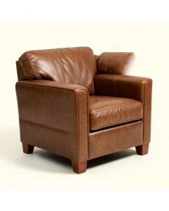 Crutchfield 33.5 '' Wide Top Grain Leather Armchair (synthetic illustration; no displayed measurements)