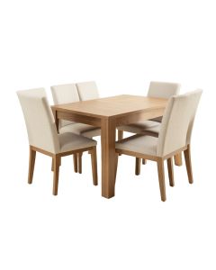 Hadara Butterfly Leaf Rubberwood Solid Wood Dining Set