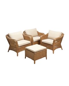 Falmouth 3 Piece Rattan Seating Group With Cushions (synthetic illustration; no displayed measurements)