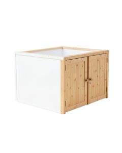 Cove Dell Empty Furniture-Style Litter Enclosure - White (synthetic illustration; no displayed measurements)