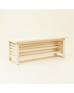 Flint Crest Narrow Outdoor Storage Bench - Ivory (synthetic illustration; no displayed measurements)