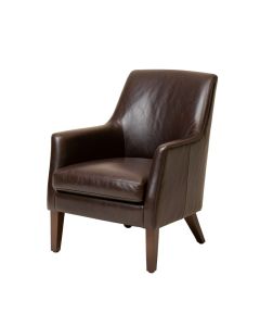Erisha Leather Upholstered Dining Chair In Espresso (synthetic illustration; no displayed measurements)