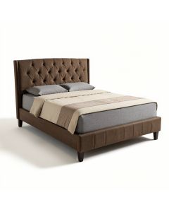 Rhapsody Tufted Solid Wood And Upholstered Sleigh Bed (synthetic illustration; no displayed measurements)