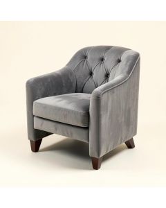Borgella Tufted Velvet Side Chair In Gray (synthetic illustration; no displayed measurements)