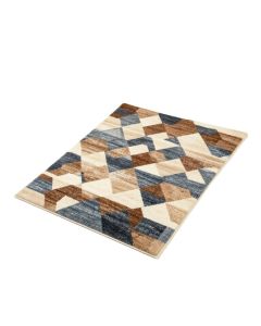 Peden Geometric Tufted Wool Beige/Brown/Blue Area Rug