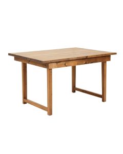 Cecelia Extendable Drop Leaf Rubberwood Solid Wood Dining Table