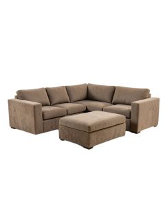 Alídio 132 '' Wide Microfiber/Microsuede Left Hand Facing Modular Sectional With Ottoman
