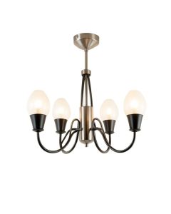 Devoe 5 - Light Shaded Wagon Wheel Chandelier (synthetic illustration; no displayed measurements)