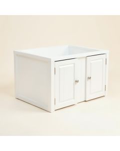 Field Field Empty Furniture-Style Litter Enclosure - White (synthetic illustration; no displayed measurements)