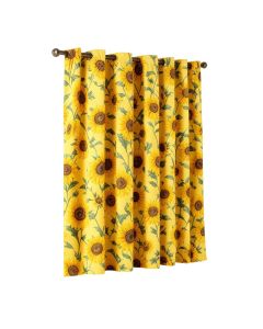 Sunflower Floral Room Darkening Rod Pocket Curtain Panels
