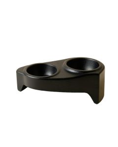 Dawn Crest Pet Feeding Stand With Two Plain Empty Bowls - Black