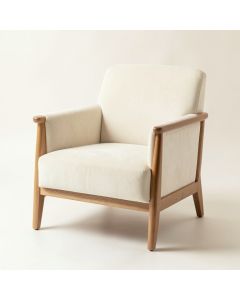 Oak Bridge Upholstered Armchair - Ivory (synthetic illustration; no displayed measurements)