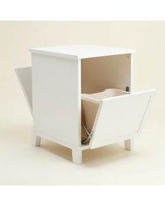Stone Bend Freestanding Pull-Out Hamper Cabinet - White (synthetic illustration; no displayed measurements)