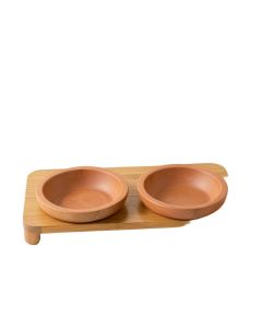 Ridge Canyon Pet Feeding Stand With Two Plain Empty Bowls - Terracotta (synthetic illustration; no displayed measurements)