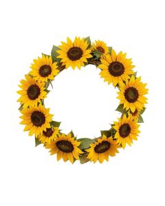 Sunflower Poppy Deluxe 24 '' Wreath