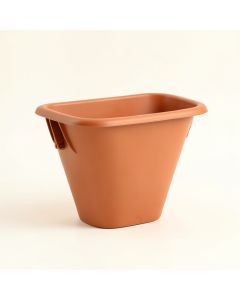 Ridge Canyon Empty Railing Planter With Integral Brackets - Terracotta (synthetic illustration; no displayed measurements)