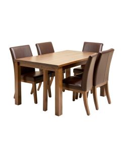 Gildo 5 - Piece Rubberwood Solid Wood Dining Set