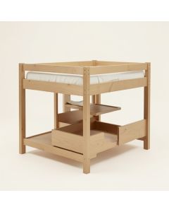 Ayres Twin Loft Bed With Drawers And Shelves (synthetic illustration; no displayed measurements)