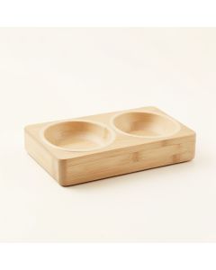 Pine Crossing Pet Feeding Stand With Two Plain Empty Bowls - Ivory (synthetic illustration; no displayed measurements)