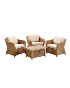 Vaughnsville 3 Piece Rattan Conversation Set Seating Group