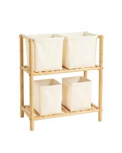 Slate Bridge Laundry Sorting Station With Plain Removable Bags - Cream (synthetic illustration; no displayed measurements)