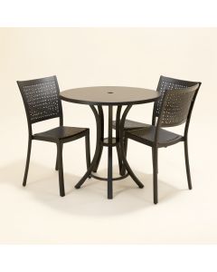 Anissa Round 2 - Person 26 '' Long Aluminum Bistro Set (synthetic illustration; no displayed measurements)