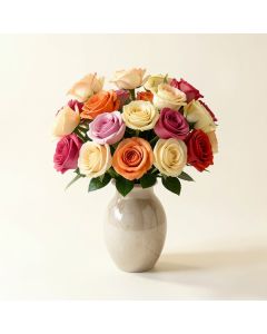 Artificial Roses Floral Arrangements In Vase (synthetic illustration; no displayed measurements)