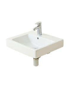 White Ceramic Rectangular Undermount Bathroom Sink With Overflow