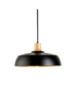 Bay Crossing Pendant Light Suspended From One Plain Cable - Black