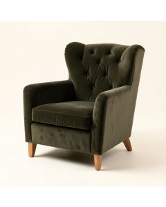 Rizzuto 25 '' Wide Tufted Velvet Wingback Chair (synthetic illustration; no displayed measurements)