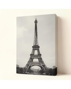 Grayscale Eiffel Tower - Photograph Print On Canvas (synthetic illustration; no displayed measurements)