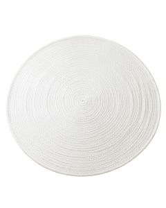 Lake Bend Round Area Rug - White