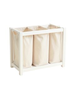 Olive Bend Laundry Sorting Station With Plain Removable Bags - White