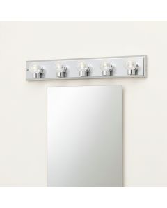 Addlie 5-Light Dimmable Chrome Vanity Light (synthetic illustration; no displayed measurements)