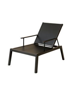 Reed Arc Outdoor Lounge Chair - Black (synthetic illustration; no displayed measurements)