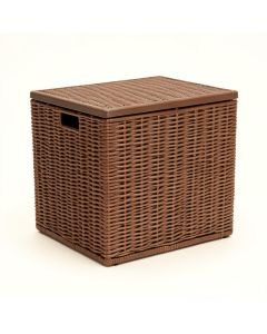 73 Gallon Resin Wicker Deck Box (synthetic illustration; no displayed measurements)