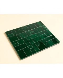 Apollo Tile Emerald Green Glass Mosaic Tile - 11.3 '' X 11.3 '' Sheet For Kitchen (synthetic illustration; no displayed measurements)