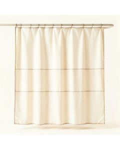 Wren Dale Shower Curtain Hanging Flat From A Plain Rod - Cream (synthetic illustration; no displayed measurements)