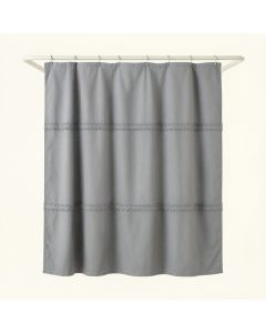 Hill Dale Shower Curtain Hanging Flat From A Plain Rod - Gray (synthetic illustration; no displayed measurements)