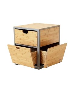 Heath Crossing Freestanding Pull-Out Hamper Cabinet - Gray