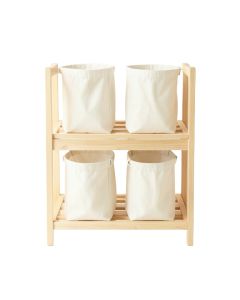 Aspen Branch Laundry Sorting Station With Plain Removable Bags - Ivory (synthetic illustration; no displayed measurements)