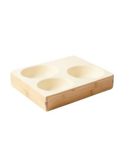 Brook Crest Pet Feeding Stand With Two Plain Empty Bowls - Cream (synthetic illustration; no displayed measurements)