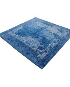Frann Hand-Knotted Wool Blue Ombre Area Rug