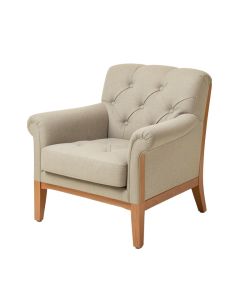 Jayde 30 '' Wide Tufted Linen Armchair (synthetic illustration; no displayed measurements)
